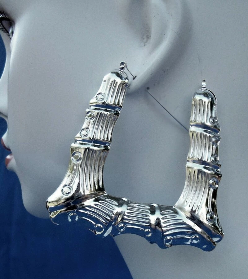 Bamboo earrings triangle sale