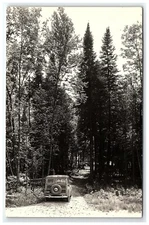 c1947 Parked Vehicle Michigan License Plate Real Photo Postcard Rppc Automobile
