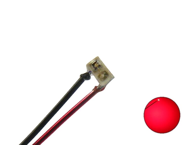 SMD LED 0201 rosso con filo metallico RAME vernice filo Micro Mini LED 10 pezzi s1138