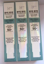 3 - It Cosmetics Bye Bye Foundation Matte 1 Oz - MEDIUM - EXP 9/2021
