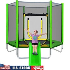 7FT Trampoline Kids Outdoor Safety Net Recrea...
