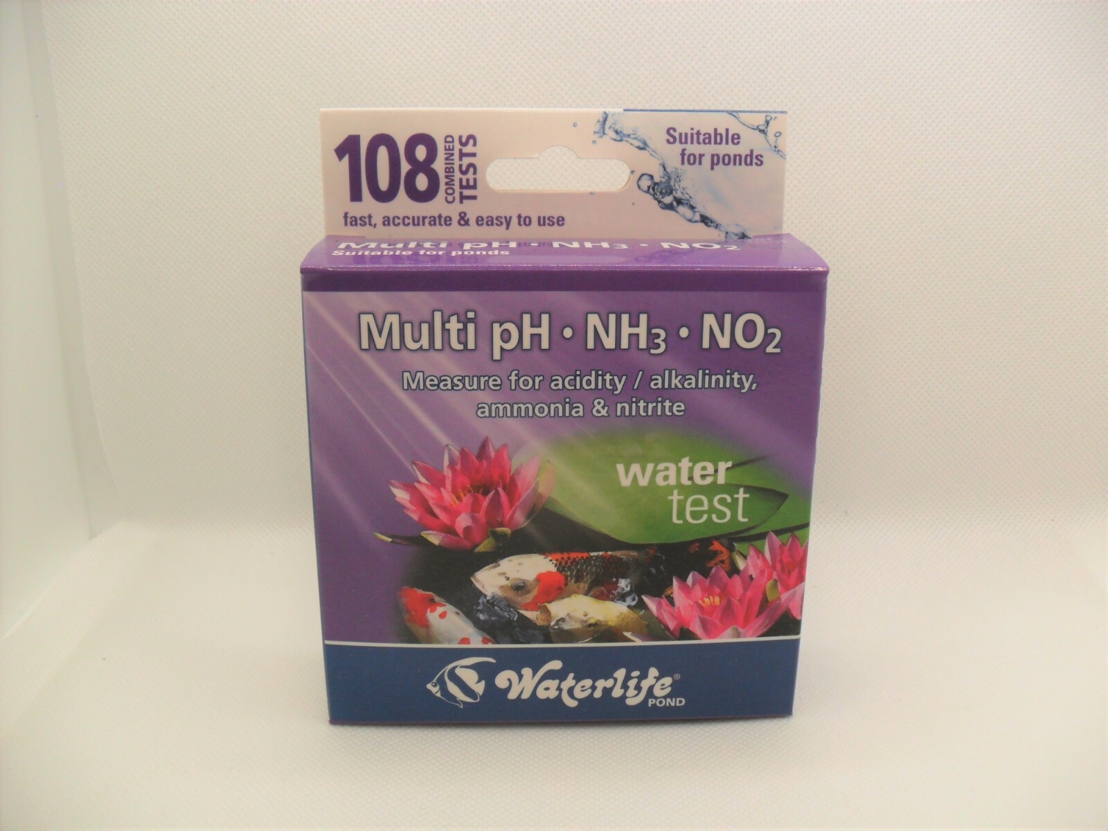 Waterlife Pond Water Test Kit Nitrite, pH and Ammonia Koi Fish. 108