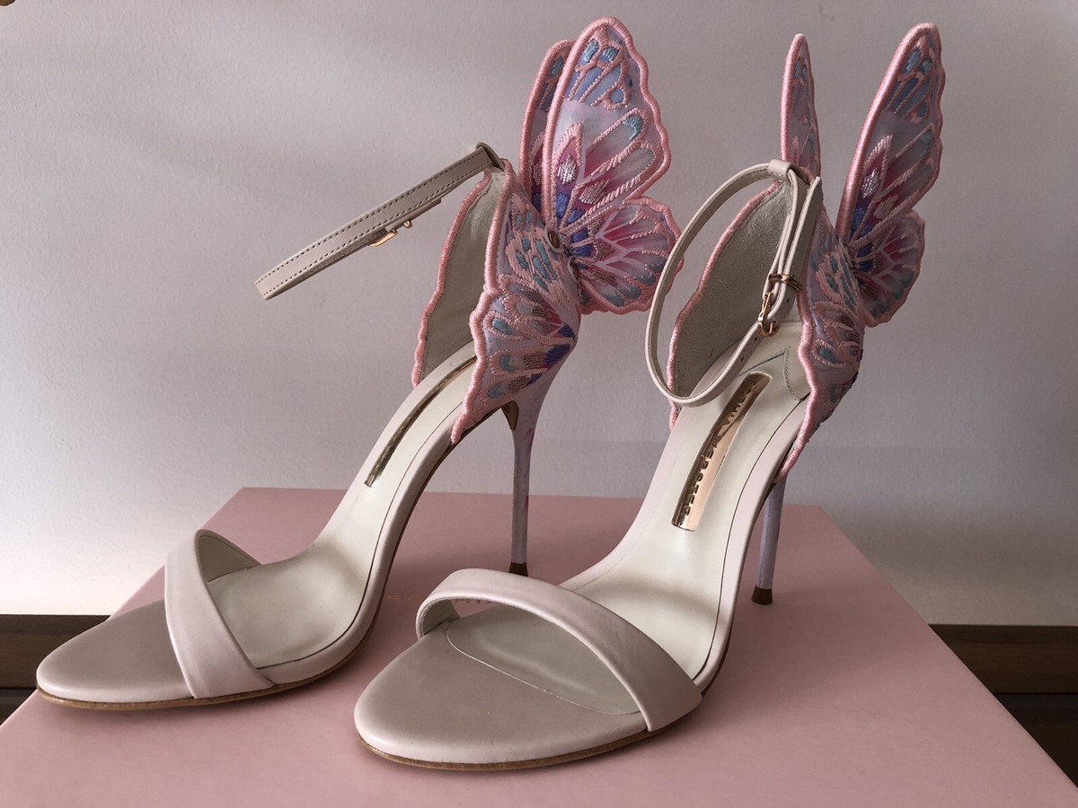 Sophia Webster Embroidery Chiara Butterfly Sandal Heel Nude Sophia Webster Embroidery Chiara Butterfly Sandal Heel Nude
