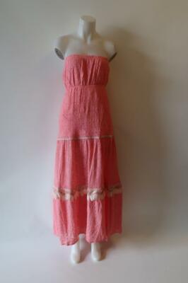 NWT WOMENS PHO FIRENZE CORAL LACE SLEEVELESS MAXI DRESS SZ M *