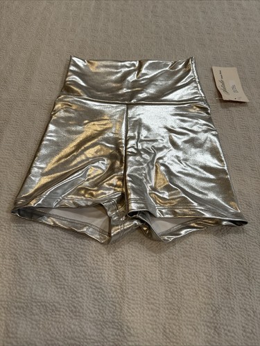 Natalie Dancewear Character Dance Shorts Shiny Silver BRAND NEW Size Small - Picture 1 of 8