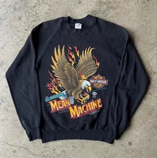Vintage 1988 Emblem Harley Davidson Sweatshirt Biker Graphic Sweater