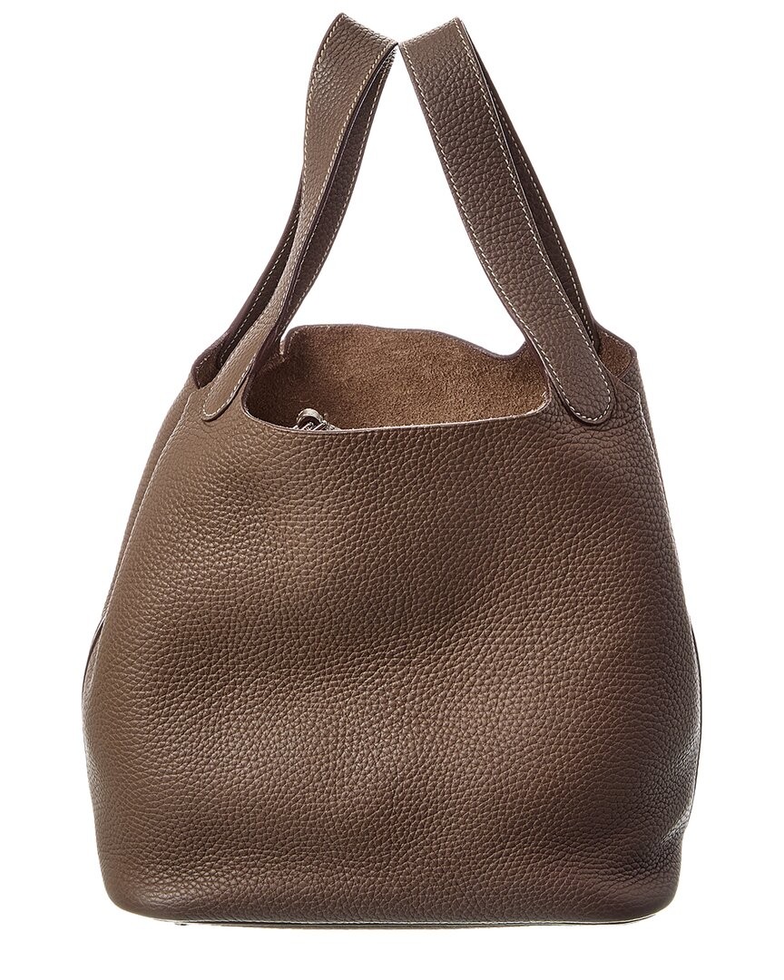 Herms Etoupe Clemence Picotin 22 Authentic Pre-Loved Womens 956690₽