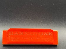 Vintage 1960s Harmotone Harmonica Red Baklite Plastic 10 Holes USA