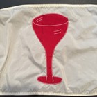 Vtg Nylon Boat Pennant / FLAG. Stitched Red Martini /Wine Glass -Dettra DuraLite — photo 2