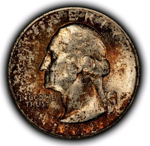 1948-S 25C Washington Quarter Brilliant Uncirculated BU Beautiful Natural Toning