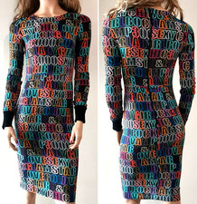 Dolce & Gabbana D&G FW2011 Alphabet Letters Print Silk Chiffon Dress IT38