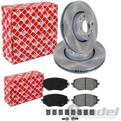 FEBI BREMSSCHEIBEN 258mm + BELÄGE VORNE passend für DACIA SANDERO 3 LOGAN 3