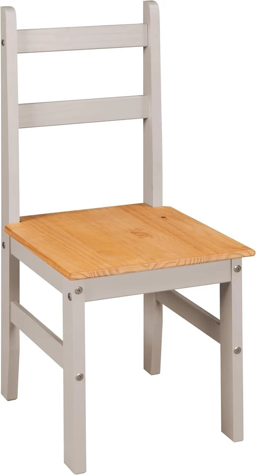 Corona Dining Table Set 4 Seater Grey Solid Mexican Pine Wood Table With 4 Chair - Image 4 of 4