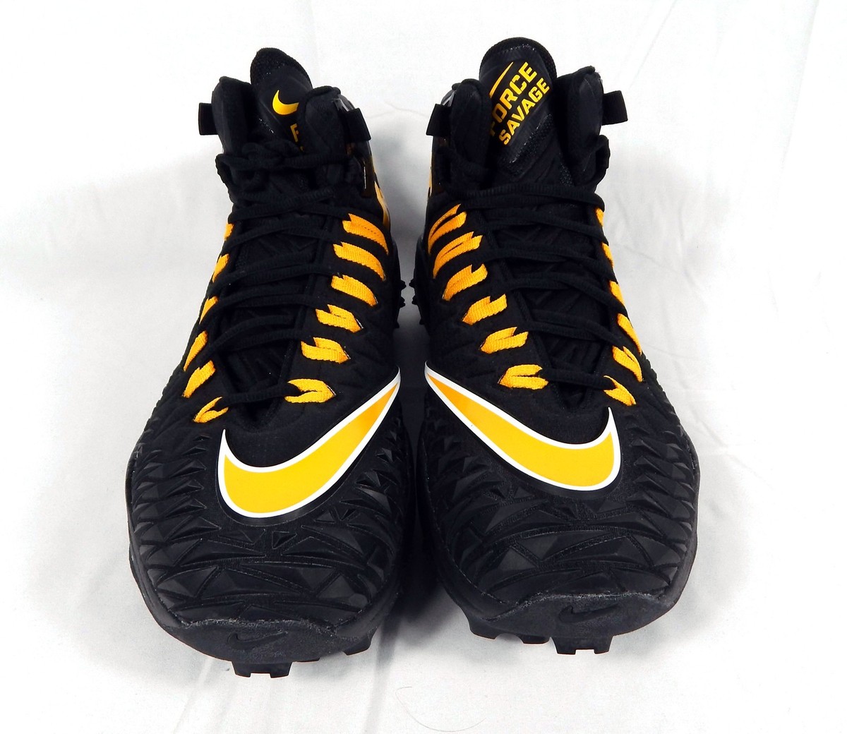 Nike Force Savage Hightop Steelers Blk/Gld Football Cleats Size 14