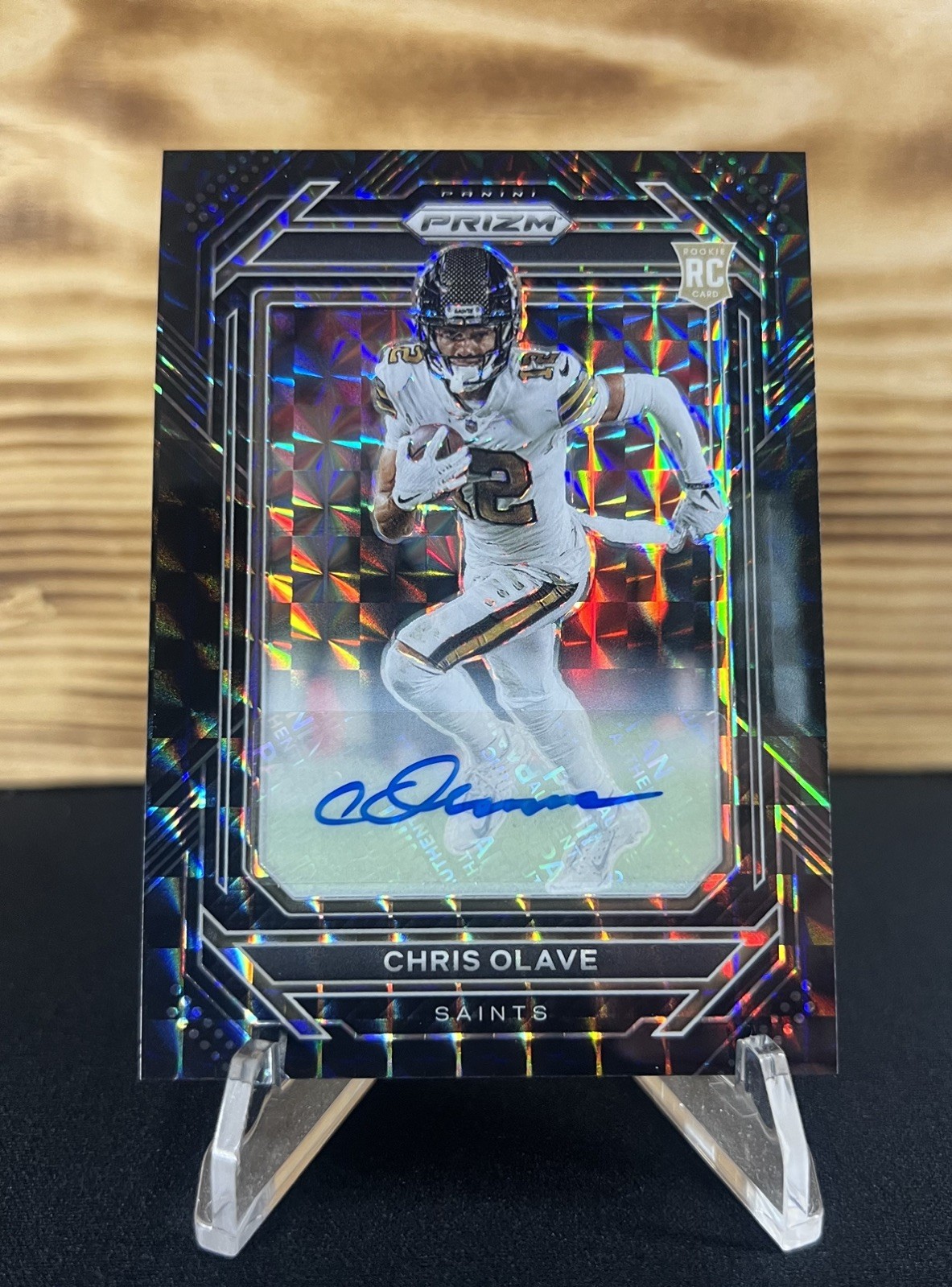 Chris Olave Panini Chronicles Prizm Black #PB14 Autograph Black Finite