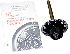 Vintage SARGENT & GREENLEAF MP COMBINATION LOCK DIAL KNOB SPINDLE PARTS S&G USA