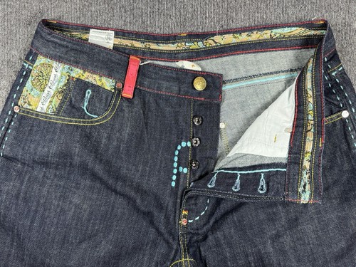Parish Health Wealth Wisdom Men's Button Fly Embellished Denim Jeans Size 36X32 - Picture 9 of 24