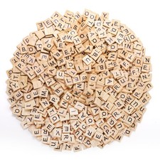 Coloch 1000PCS Wood Letter Tiles A-Z Capital Letters for 18mm x 20mm x 4mm