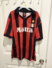 Authentic Vintage AC Milan 1993 1994 Home Jersey Lotto Motta Scudetto Kit Small