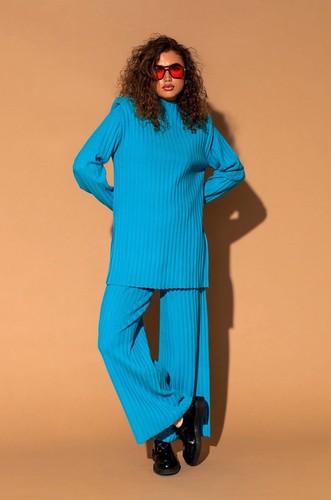 Vestito In Lala New Era Luxe Maglia Set In Blu Elettrico Taglia XL - Foto 14 di 16