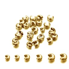 Stainless Steel Crimp End Beads Round Covers 3 to 5mm for DIY Jewelry Beading