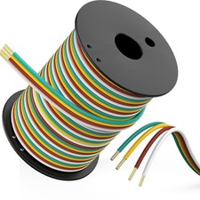 100ft Trailer Wiring Harness Kit 14 Gauge 4-way Bonded Wishbone Color-coded ... 100ft Trailer Wiring Harness Kit 14 Gauge 4-way Bonded Wishbone Color-coded ...