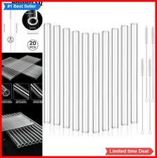 20Pcs 12 Inch Borosilicate Glass Blowing Tubes 12mm OD 8mm ID High Temp 1000C