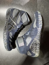 Asics Aggressor 2 Wrestling Shoes Blue/Gray Mens Sz 9.5 Lifting Boxing MMA Rare