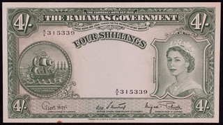 Bahamas 4 Shillings 1936 (1963) Queen Elizabeth II P 13d (N2006) BA H