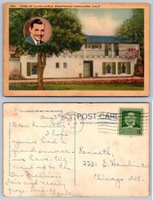 Clark Gable Home Brentwood Highlands CA Linen Postcard 1940 Posted