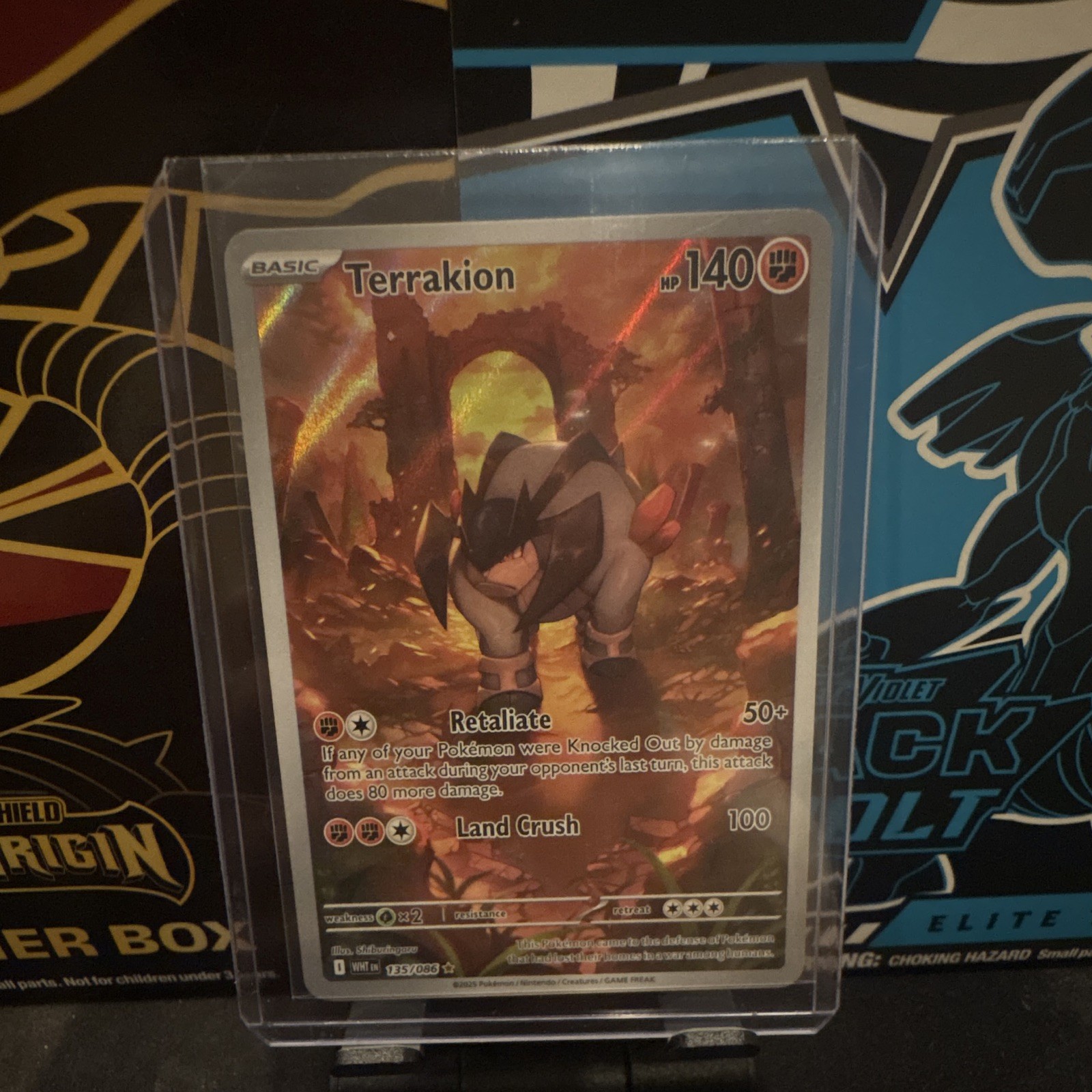 Pokemon TCG Terrakion 135/086 SV: White Flare IR Holo 140HP ENG