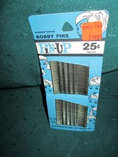 Vintage 1 3/4" Metal Bobby Pins VG Rubber Tips