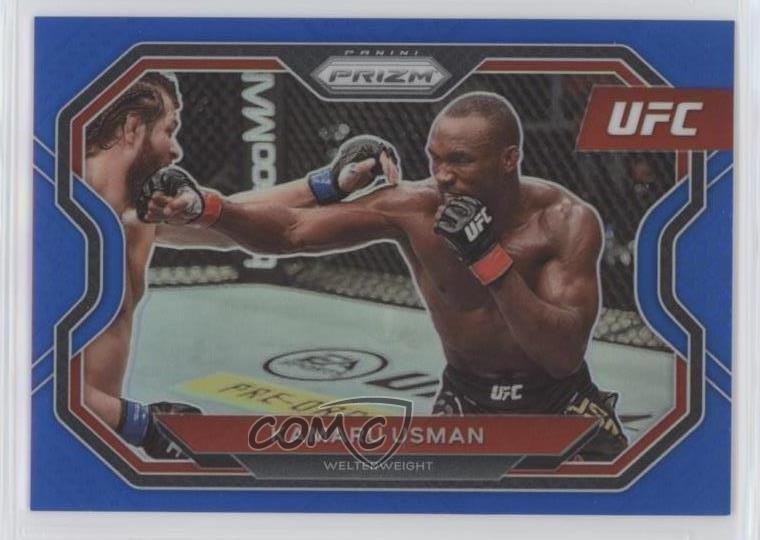 2021 Panini Prizm UFC Blue Prizm 11/199 Kamaru Usman #151 0x5w