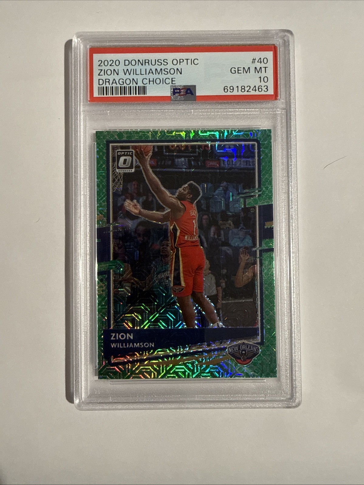 2020 Zion Williamson Optic Dragon Choice #40 PSA 10
