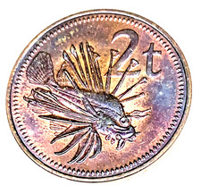 C9882 PAPOUASIE NOUVELLE GUINEE MONNAIE, DEUX TOEA 1977 tonalité colorée