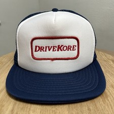 Vintage DriveKore Hardware Stores Mesh Trucker Hat Blue  White Cap EUC