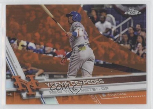 2017 Topps Chrome Photo Variation Orange Refractor /25 Yoenis Cespedes #21