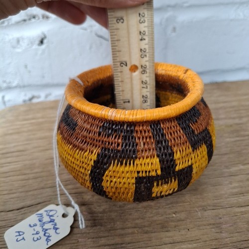 Vintage Wounaan Embera Panama Rainforest Basket Geometric Orange Brown Tribal - Picture 11 of 12