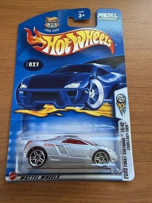 Hot Wheels 2003 First Editions Cadillac Cien 027 35th Anniversary Silver (ub)