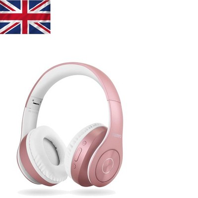 40 Stunden Akku Bluetooth Kopfhörer mit tiefem Bass - Modernes Roségold Design