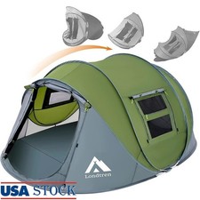 4 Person Pop Up Tent Instant Setup Waterproof Tent W/ Mesh Doors Camping New