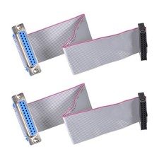 IDC Wire Flat Ribbon Cable DB25 Female to FC-26 Female,2.54mm Pitch 20cm L 2X