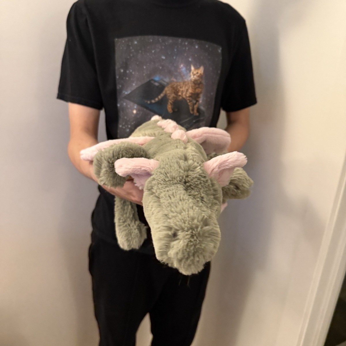 Jellycat Large (19.7 in) Malachy Dragon BNWT - Matcha Green Pink