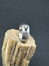 Scorpion Laser Cut Out Stainless Steel Ring 8mm Matte Finish