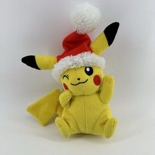 Pikachu Pokemon Plush 9  TOMY Santa Hat Holiday Christmas Stuffed Toy 2017