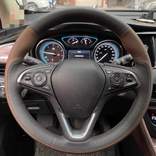 Handmade Stitched Full Wrap Genuine Leather Steering Wheel Cover for Buick Regal