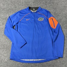 Florida Gators Jacket Mens Large Blue NCAA Football Nike Pullover Quarter Zip