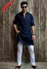 Indian Top Hemd Solid Kurta Indisch Cultural Herren Kleidung Baumwolle Tuch