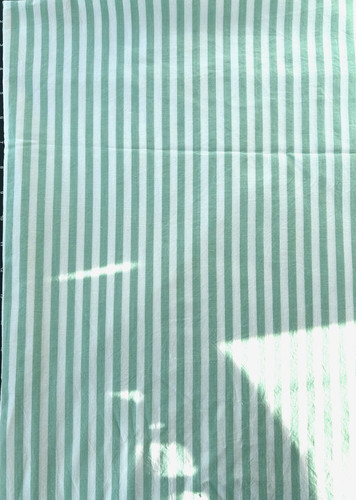 1 Quilt Fabric Thin Turquoise Mint White Stripe Cotton Craft  17" x ~10