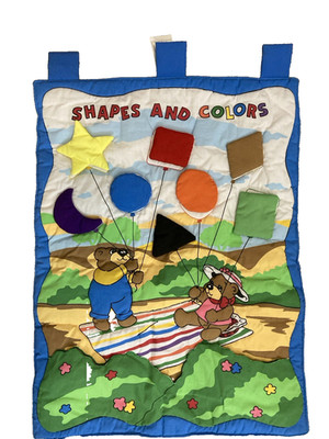 Pockets of Learning Shapes and Colors soft fabric plush Wall Hanging 17'' x 23''